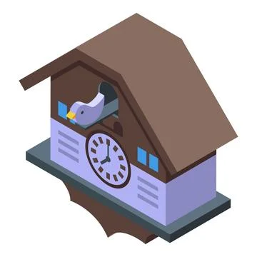 Big Cuckoo Clock icon isometric vector. Bird pendulum Stock Illustration