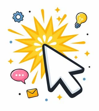 Big Cursor Click Concept Stock Illustration