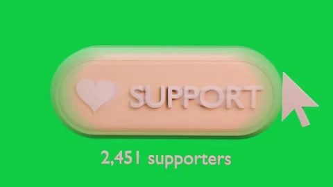 Big cursor entering top-right pressing 3D support button, updating supporters to Stock Footage 339197920