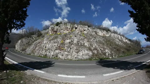 Big curve of road 스톡 동영상 48803335