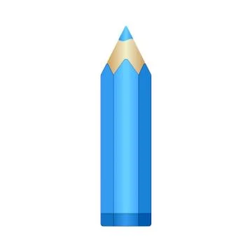 Big cyan pencil. EPS10 Vector Stock Illustration