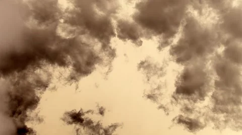 Big dark clouds in yellow sky - evening - timelapse of cumulus - Full HD Stock Footage 50492529