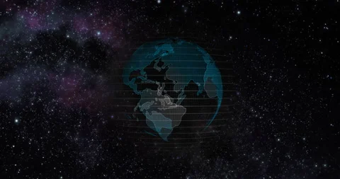 Big data 3d Earth. Binary code surrounding globe rotating. Retro digital Earth Stock Footage 152883300
