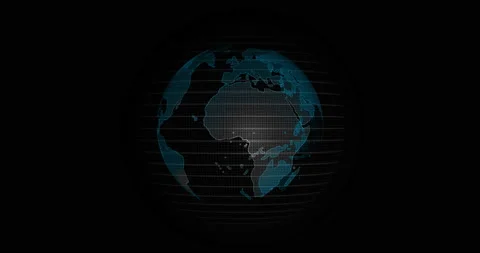Big data 3d Earth. Binary code surrounding globe rotating. Retro digital Earth Vídeos de archivo 152887748