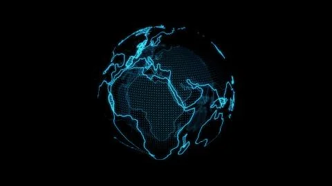 Big data 3d Earth. Binary code surrounding globe . Retro digital blue Earth. Stock Illustration