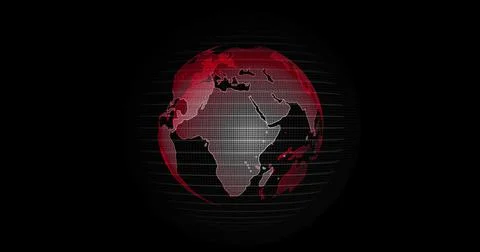 Big data 3d Earth. Binary code surrounding globe rotating. Retro digital Earth Stock Illustration