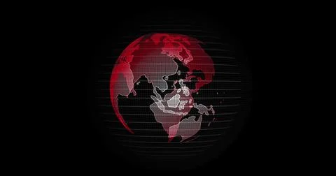 Big data 3d Earth. Binary code surrounding globe rotating. Retro digital Earth Stock Illustration