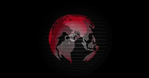 Big data 3d Earth. Binary code surrounding globe rotating. Retro digital Earth Stock Illustration