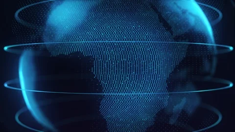 BIG DATA 3D EARTH. Digital Globe Network Zoom Out. Abstract global business Stock Footage 118727985