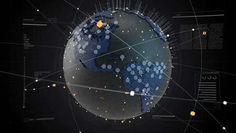 Big data 3D earth. Global network concept Stock Footage 116824605