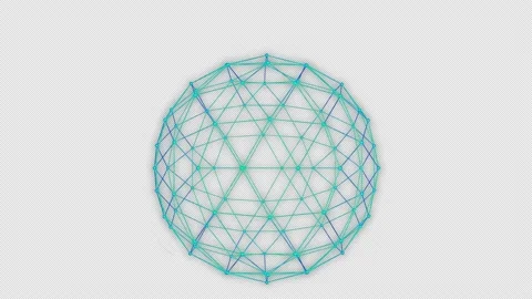 Big data 3d Earth. World map surrounding globe rotating. Plexus News logo Stock Footage 156754843