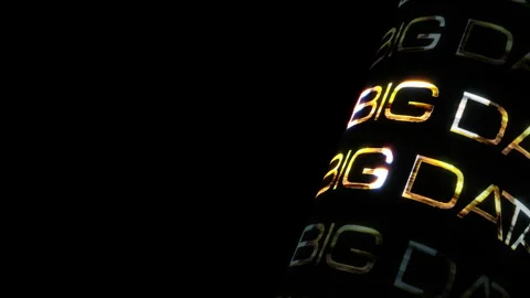 Big Data 3D gold gotch tube text abstract loop background Stockbeeldmateriaal 280678165