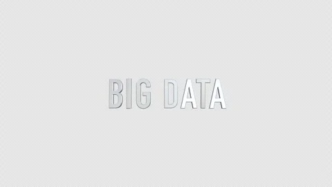 Big Data 3D title animation metal letters on black alpha channel Stock Footage 270305269