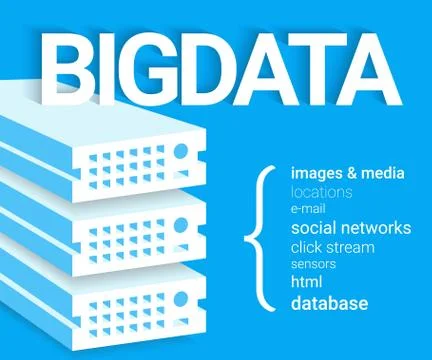 Big data - 4V visualisation Stock Illustration
