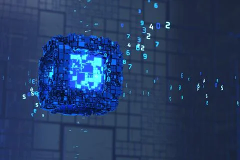 Big data. Abstract background from cubes. Abstract futuristic cubes shape Stock Photos