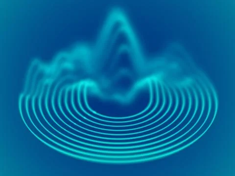 Big data abstract background. Flowing 3D sound waves. Illustrazione stock