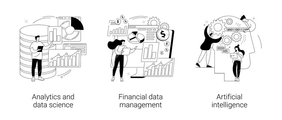 Big data abstract concept vector illustrations. Stock Illustration