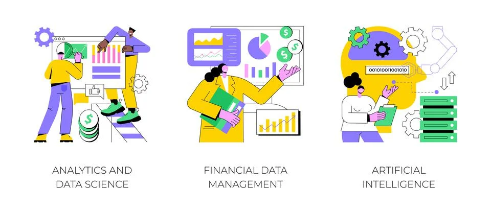Big data abstract concept vector illustrations. Stock Illustration
