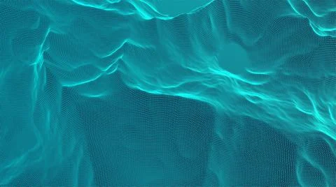 Big Data. Abstract digital landscape. Wireframe landscape background. Illustrazione stock