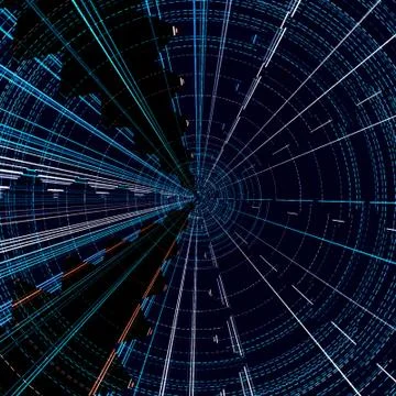 Big data abstract radar lines visualization illustration. Futuristic Advanced Illustrazione stock
