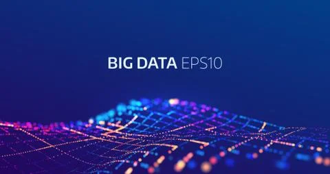 Big data abstract vector background. Bigdata code visualization Stock Illustration