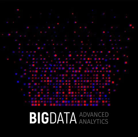 Big data abstract vector visualization. Lines and dots array. Big data Stockillustratie