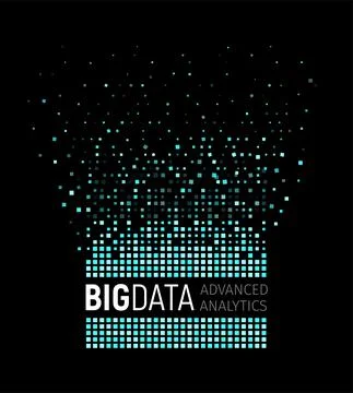 Big data abstract vector visualization. Lines and dots array. Big data Stockillustratie
