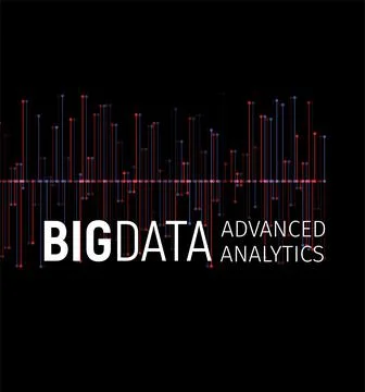 Big data abstract vector visualization. Lines and dots array. Big data 库存插图