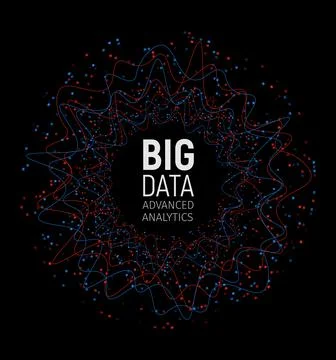 Big data abstract vector visualization. Lines and dots array. Big data Stock Illustration