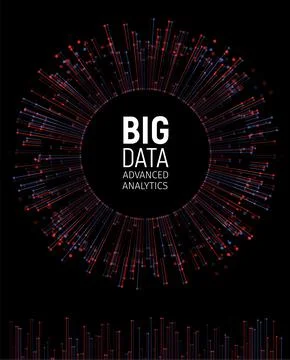 Big data abstract vector visualization. Lines and dots array. Big data Stock Illustration