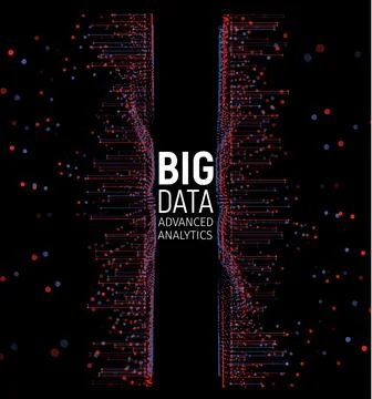 Big data abstract vector visualization. Lines and dots array. Big data Stock Illustration