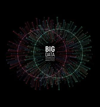 Big data abstract vector visualization. Lines and dots array. Big data Stockillustratie