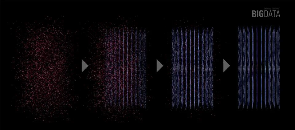 Big data abstract vector visualization. Lines and dots array. Big data Stockillustratie