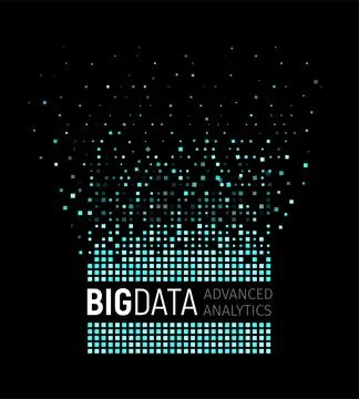 Big data abstract vector visualization. Lines and dots array. Big data Stock Illustration
