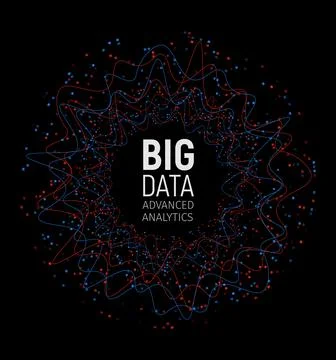 Big data abstract vector visualization. Lines and dots array. Big data Stock Illustration