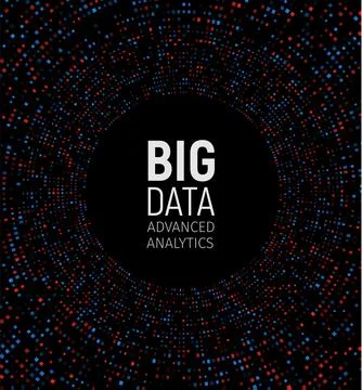 Big data abstract vector visualization. Lines and dots array. Big data Stock Illustration