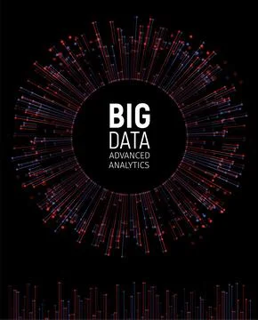 Big data abstract vector visualization. Lines and dots array. Big data Stockillustratie