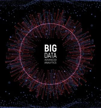 Big data abstract vector visualization. Lines and dots array. Big data 스톡 일러스트