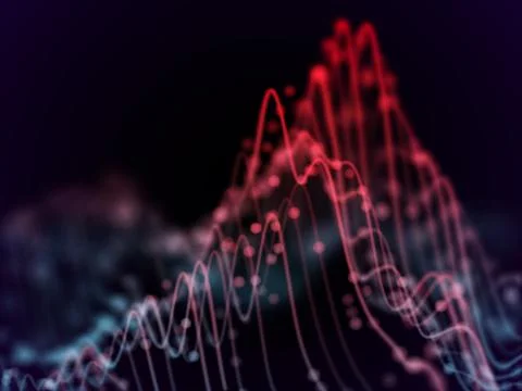 Big data abstract visualization: business charts analytics. Stockillustratie