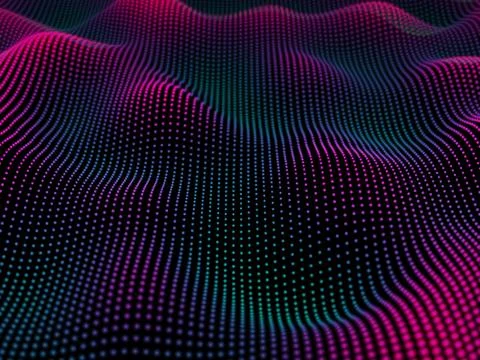 Big data abstract visualization: digital information analysis. Stock Illustration