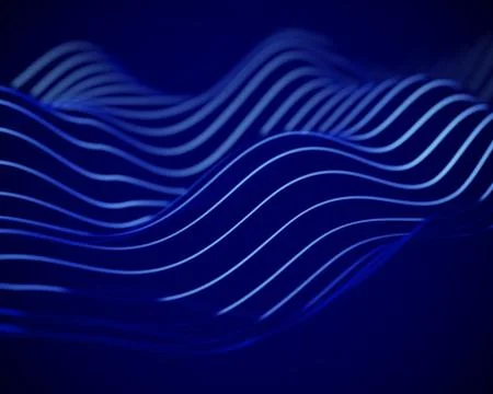 Big data abstract visualization: hills on digital information surface. Stock Illustration