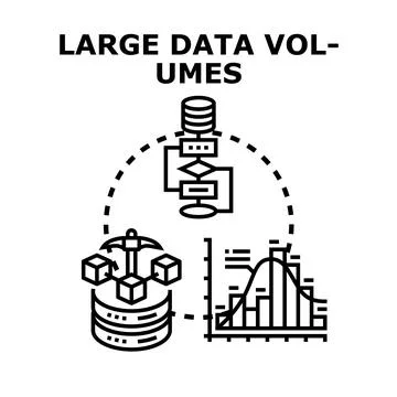 Big data accessing, analysis, and processing visualization 스톡 일러스트