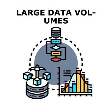 Big data accessing, analysis, and processing visualization Stock Illustration