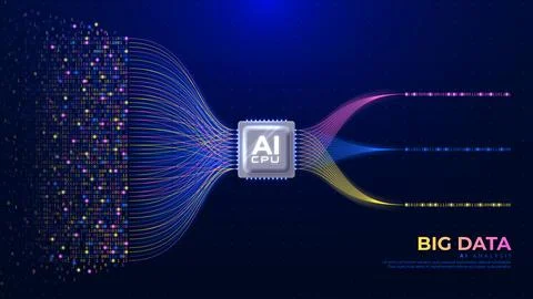 Big Data AI Analysis Concept 스톡 일러스트