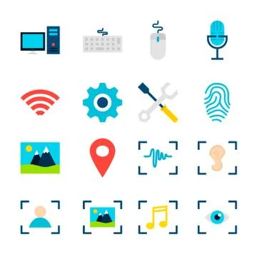 Big Data AI Objects Stock Illustration