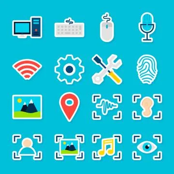 Big Data AI Stickers Stockillustratie