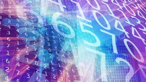 Big data algorithm code future banking cyber system Video stock 99587774