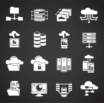 Big data analitics icons set on background for graphic and web design. Creative Stock Illustration