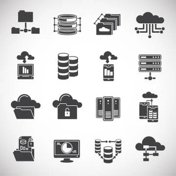 Big data analitics icons set on background for graphic and web design. Creative Stock Illustration
