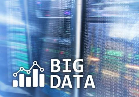 Big data analysing server. Internet and technology. 스톡 일러스트